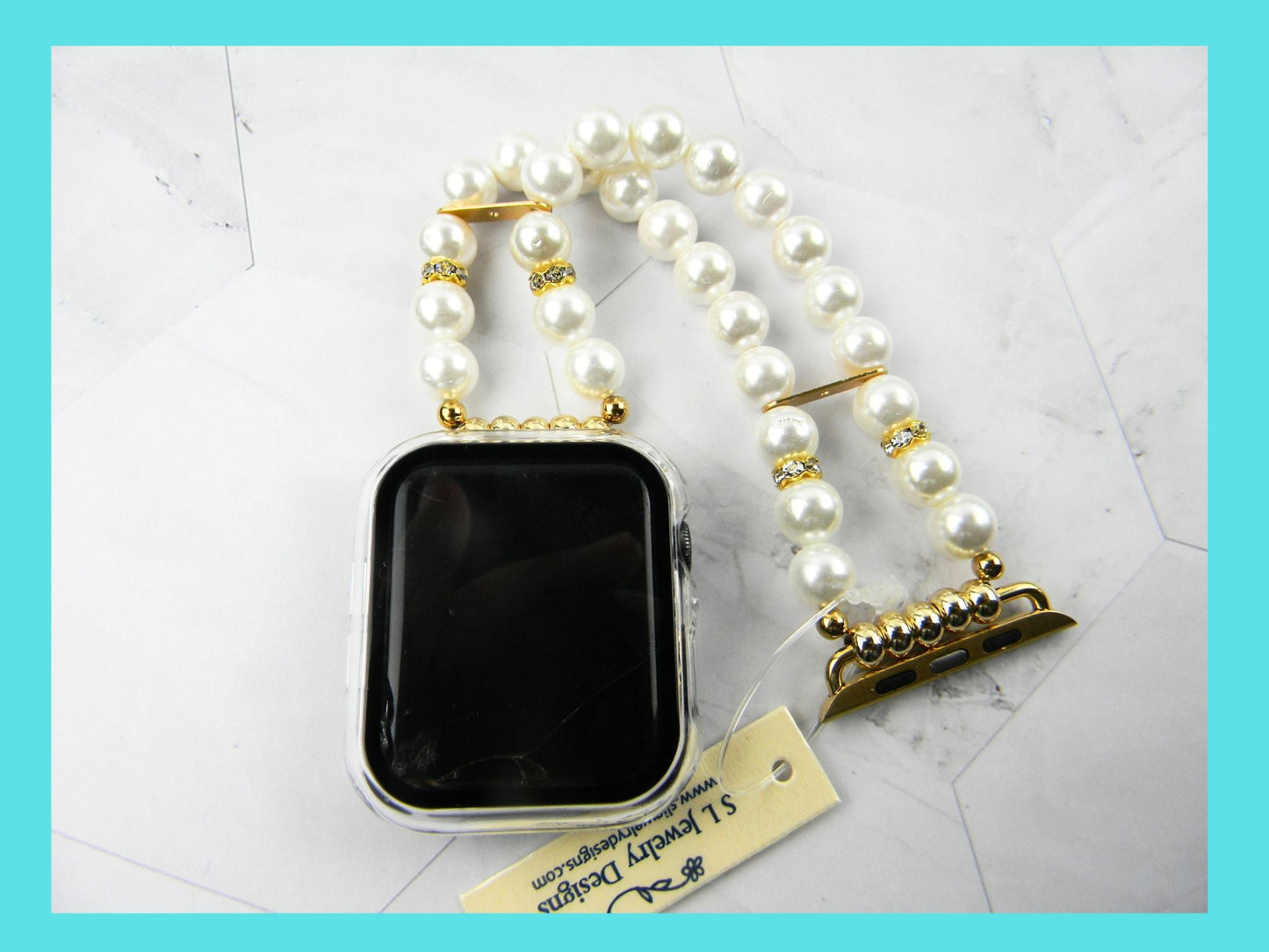Watch Band for Apple Watch, Off White Pearl Apple Watch Bracelet