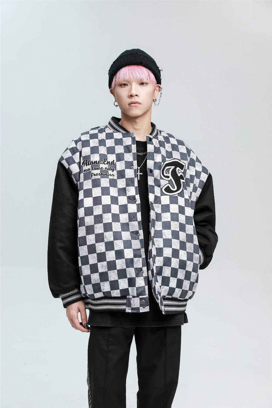 Checkered Winter Bomber Jacket - Concordia Style Boutique