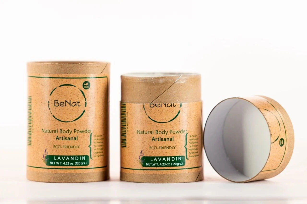BeNat All-Natural Unscented Deodorant Body Powder — Low Waste, Gentle, & Effective