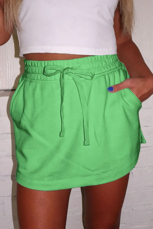 Drawstring Solid Mini Skort - Concordia Style Boutique