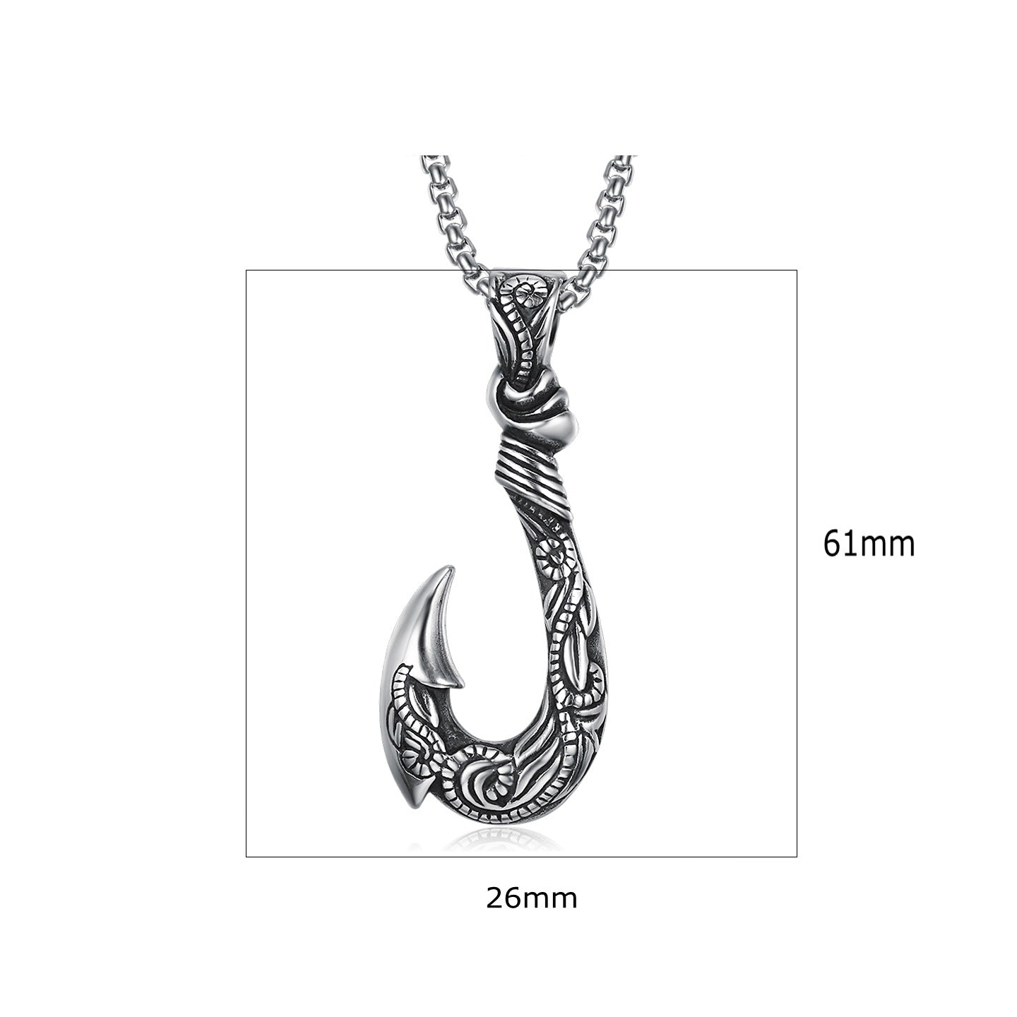 Vintage Stainless Steel Ocean Romance Fish Hook Titanium Steel Pendant - Premium Castor Oil from Concordia Style Boutique - Just $8.74! Shop now at Concordia Style Boutique