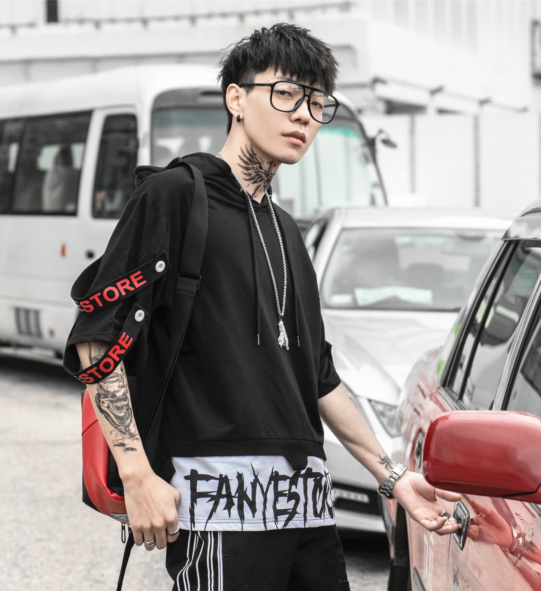 Black Solo Movement Short Sleeves Hoodie - Concordia Style Boutique