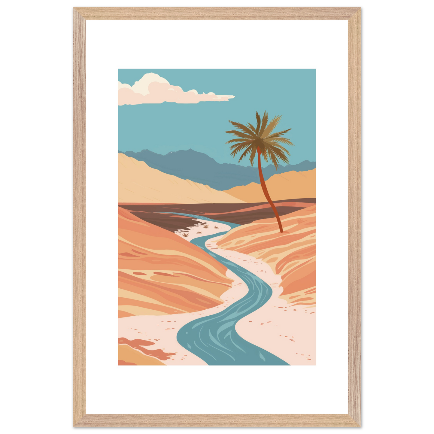 Water's Serenity in the Sands Framed Art