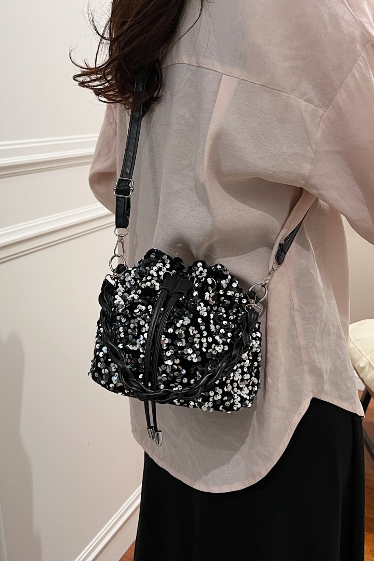 Sequin Drawstring Bucket Bag - Premium Bucket Bag from Concordia Style Boutique - Just $19.34! Shop now at Concordia Style Boutique