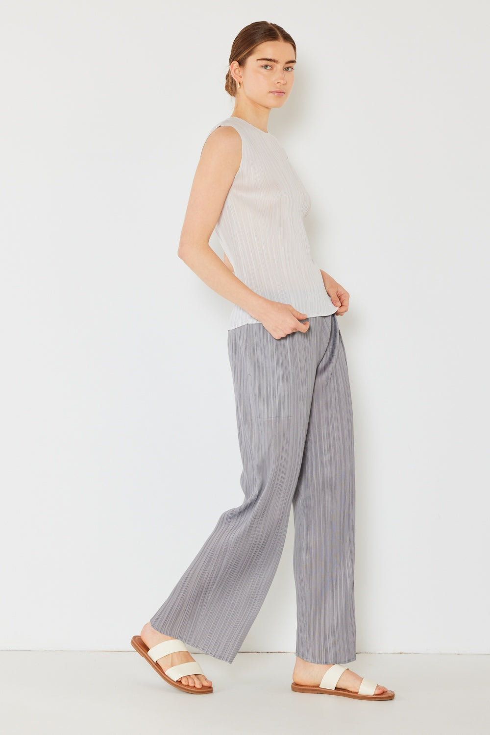 Marina West Swim Pleated Elastic-Waist Straight Pants - Premium Waist Straight Pants from Concordia Style Boutique - Just $52.80! Shop now at Concordia Style Boutique