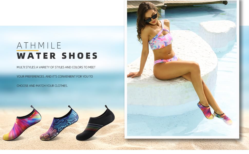 Water Shoes for Women and Men - Quick-Dry Aqua Socks - For Swiming and Beach Barefoot Yoga Exercises - Sport Accessories- Pool or Camping - Adult and Youth Sizes - Concordia Style Boutique