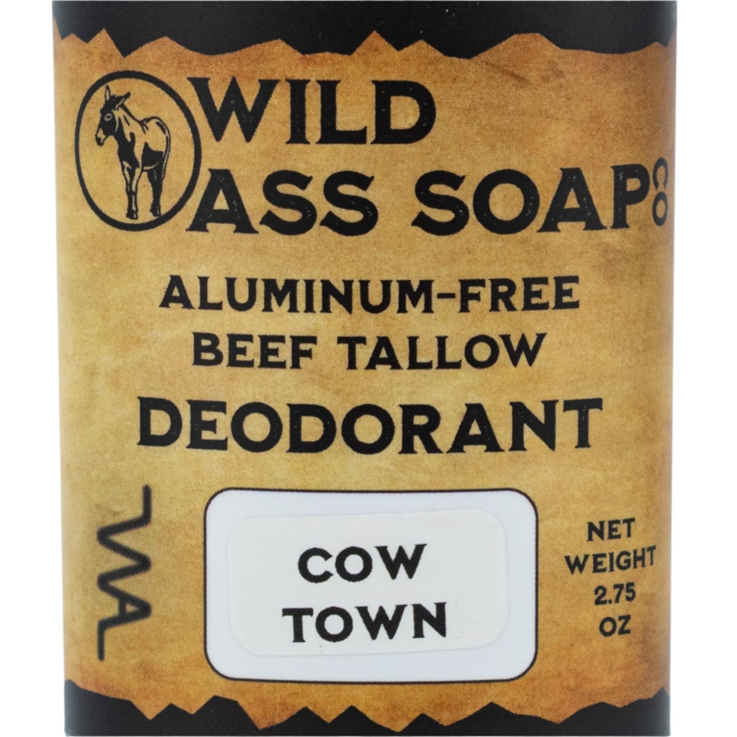 Aluminum-Free Cow Town Beef Tallow Deodorant | Pack of 2 | 2.75 oz | Wild Ass Soap