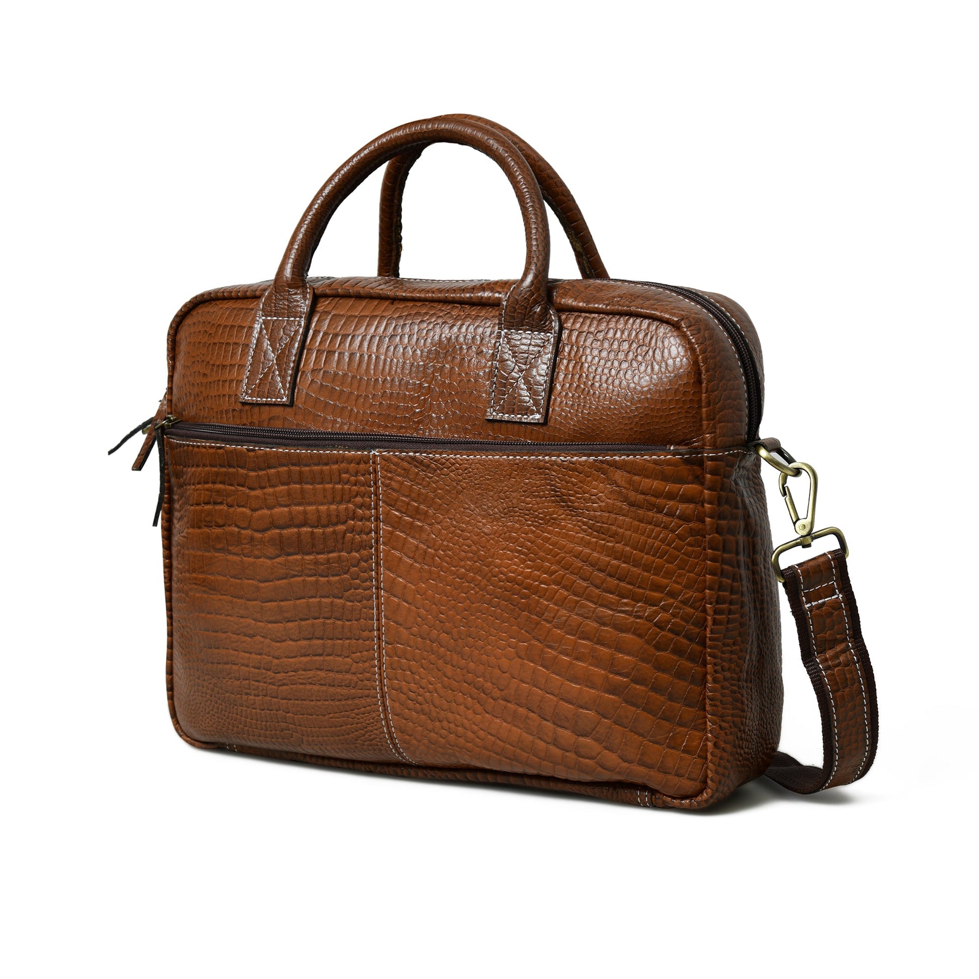 Laurent Leather Briefcase- Brown - Concordia Style Boutique