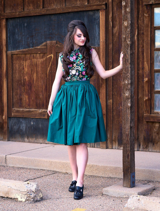 Peggy Swing Skirt in Green - Concordia Style Boutique