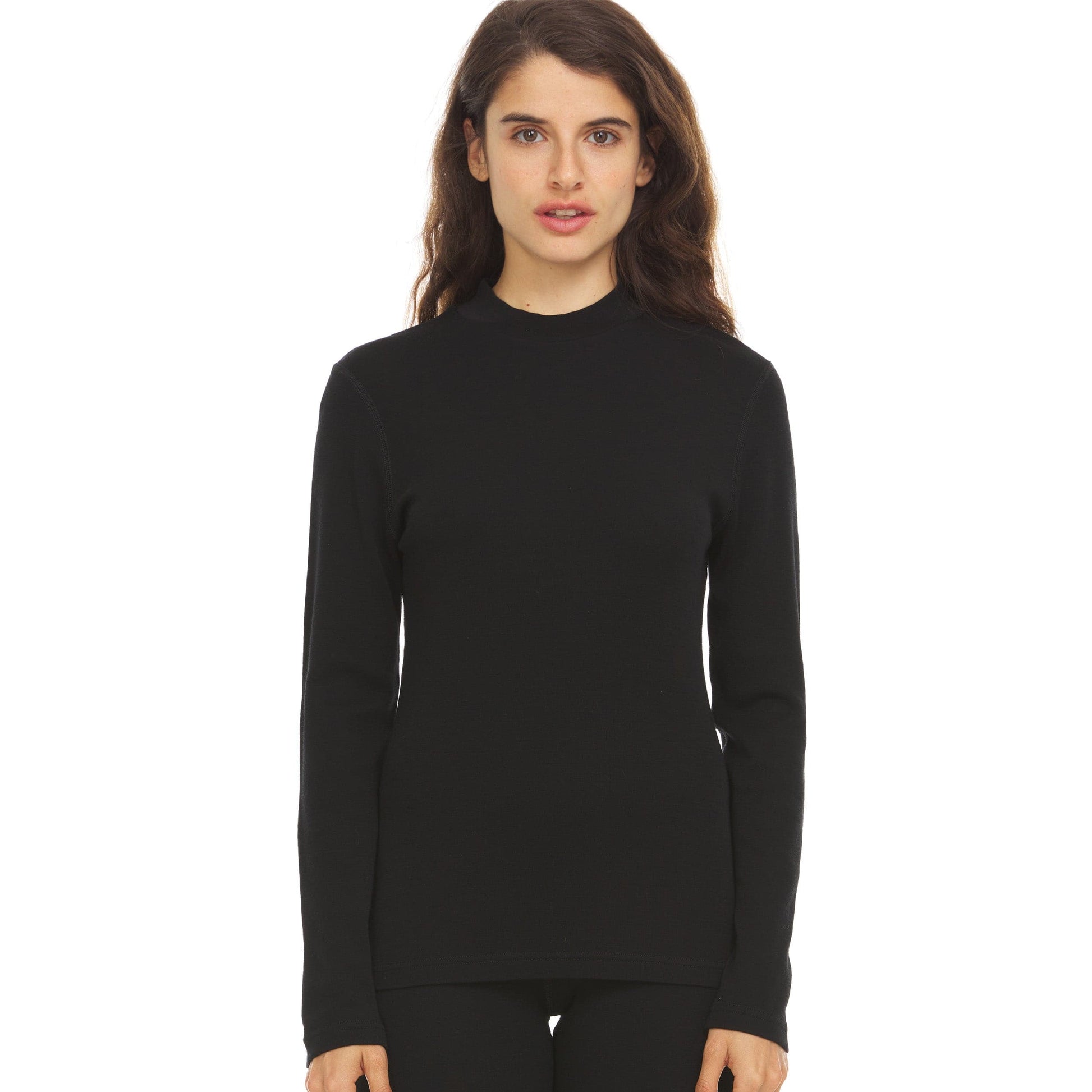 Midweight - Women's Long Sleeve Mock Neck 100% Merino Wool - Concordia Style Boutique