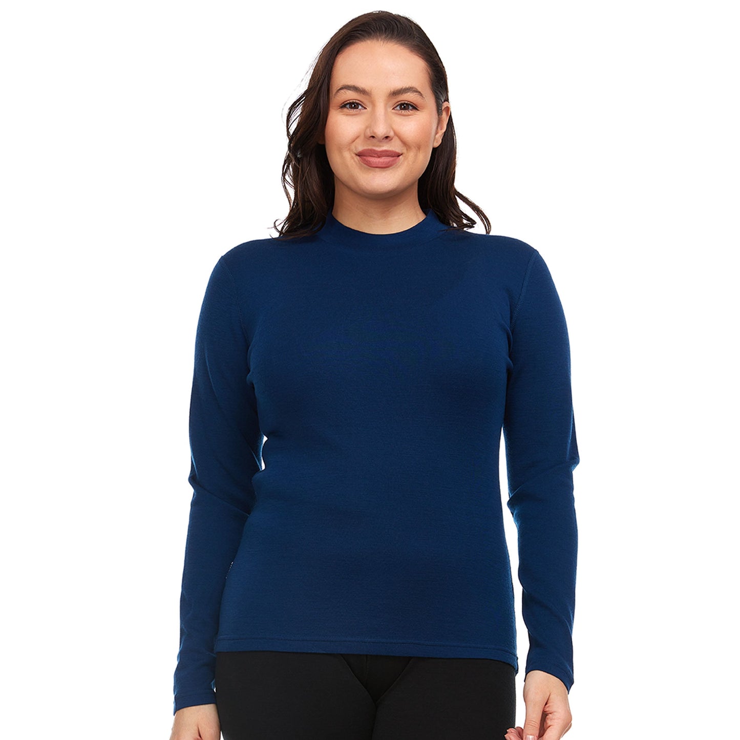 Midweight - Women's Long Sleeve Mock Neck 100% Merino Wool - Concordia Style Boutique