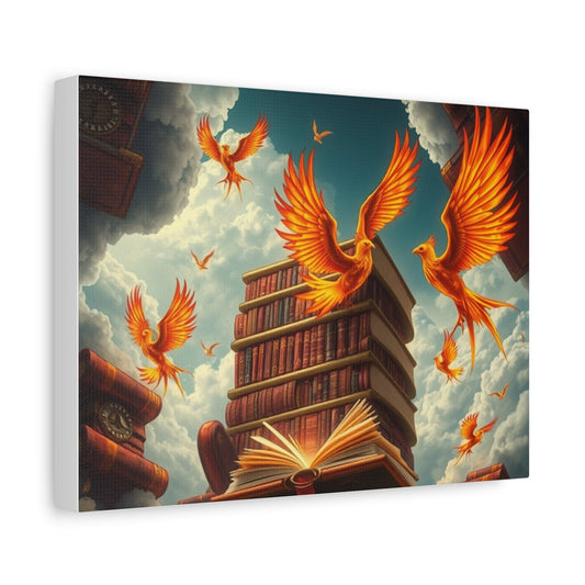 Phoenix in Flight Matte Canvas Print, Wall Art for Book Lovers, Literary Gifts, Home Decor, Fall Decorations