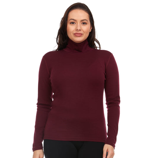 Midweight - Women's Long Sleeve Turtleneck 100% Merino Wool - Concordia Style Boutique