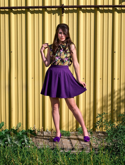Purple Skater Skirt - Concordia Style Boutique