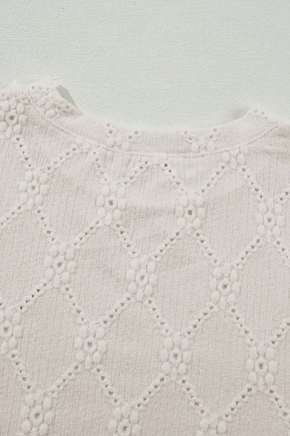 Eyelet Round Neck Short Sleeve Blouse - Concordia Style Boutique