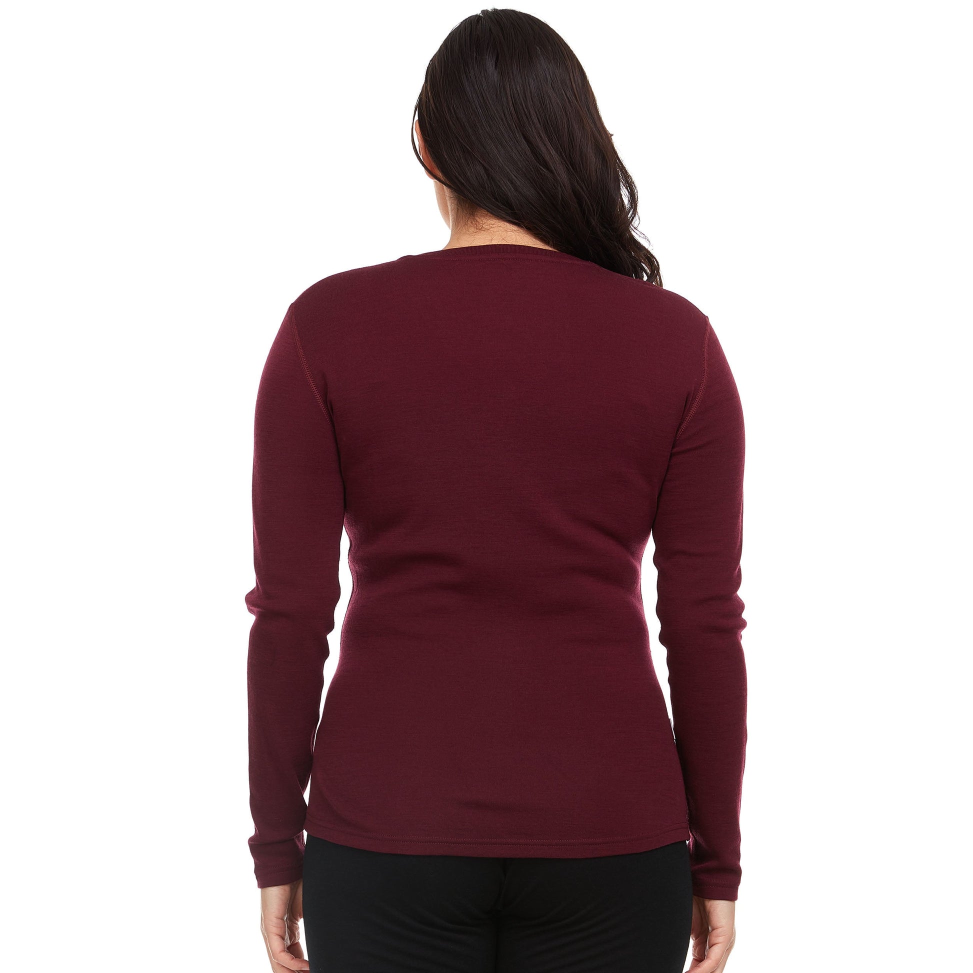 Midweight - Women's Long Sleeve V-Neck 100% Merino Wool - Concordia Style Boutique