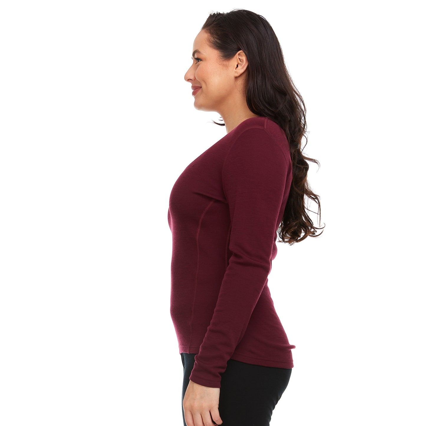 Midweight - Women's Long Sleeve V-Neck 100% Merino Wool - Concordia Style Boutique