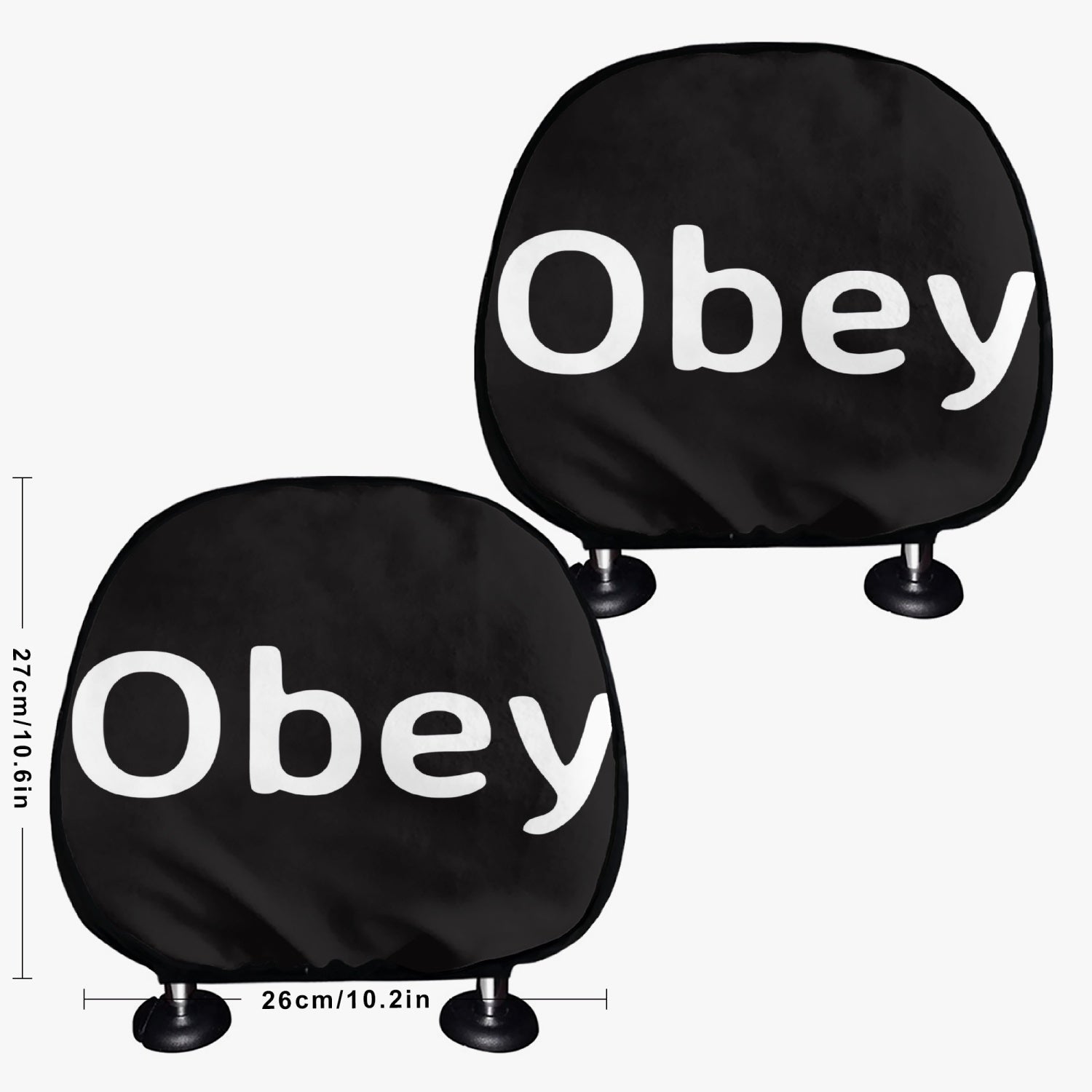 Car Headrest Covers - 2Pcs - Obey - Premium headrest cover from Concordia Style Boutique - Just $8! Shop now at Concordia Style Boutique