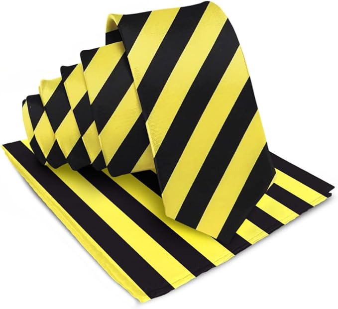 Vittorio Farina Men's Striped Satin Necktie & Pocket Square