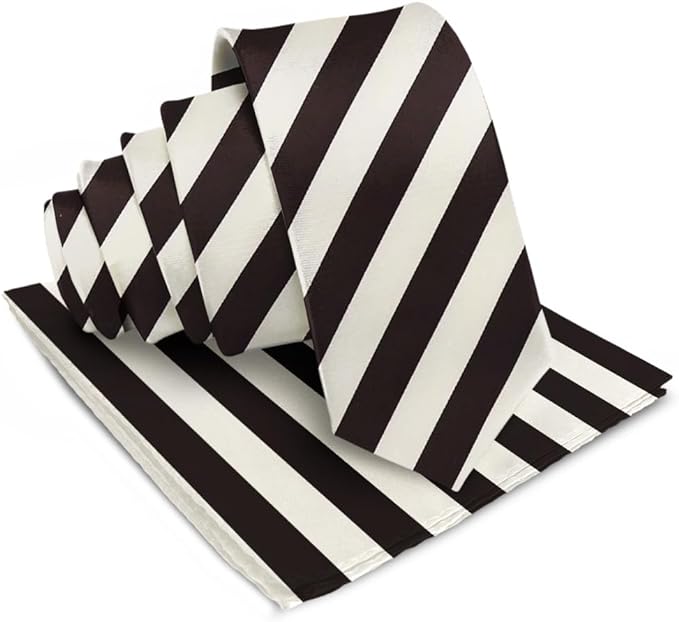 Vittorio Farina Men's Striped Satin Necktie & Pocket Square