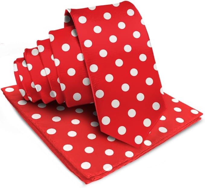 Vittorio Farina Men's Polka Dot Satin Necktie & Pocket Square