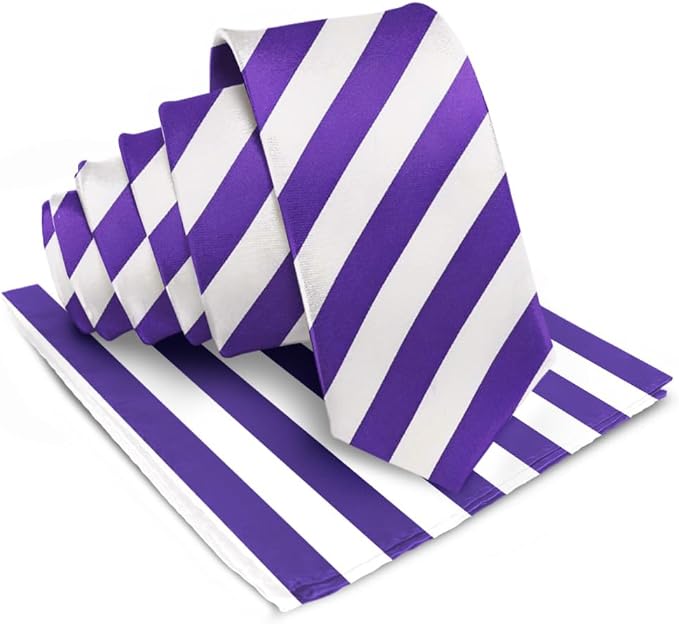 Vittorio Farina Men's Striped Satin Necktie & Pocket Square