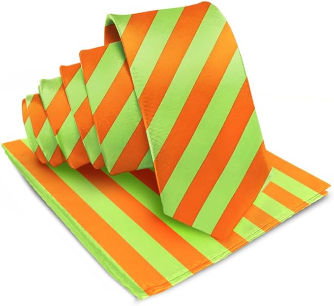 Vittorio Farina Men's Striped Satin Necktie & Pocket Square