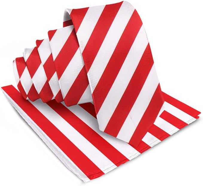 Vittorio Farina Men's Striped Satin Necktie & Pocket Square