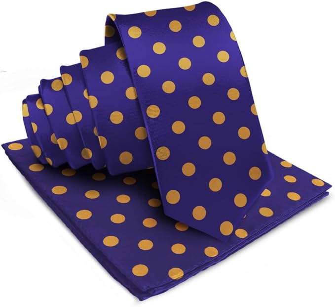 Vittorio Farina Men's Polka Dot Satin Necktie & Pocket Square