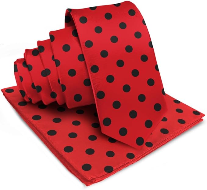 Vittorio Farina Men's Polka Dot Satin Necktie & Pocket Square