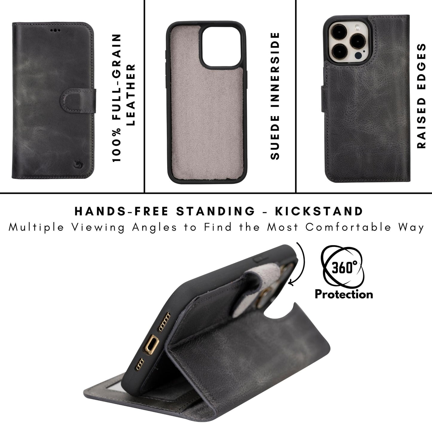 Casper iPhone 14 Series Detachable Leather Wallet Case - Concordia Style Boutique