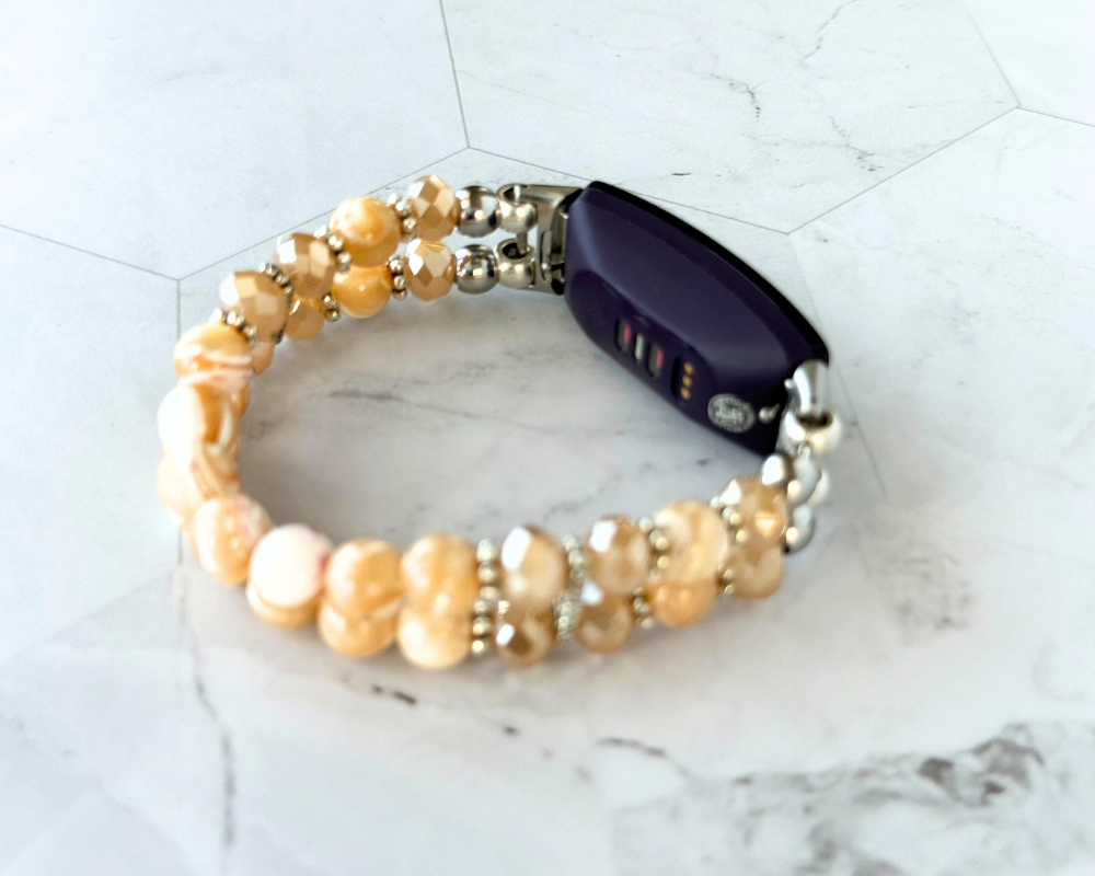 Golden Mother of Pearl Watch Band for FitBit Inspire 3