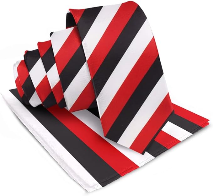 Vittorio Farina Men's Striped Satin Necktie & Pocket Square