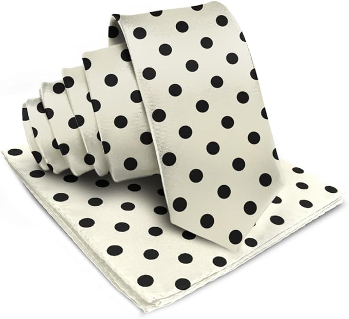 Vittorio Farina Men's Polka Dot Satin Necktie & Pocket Square