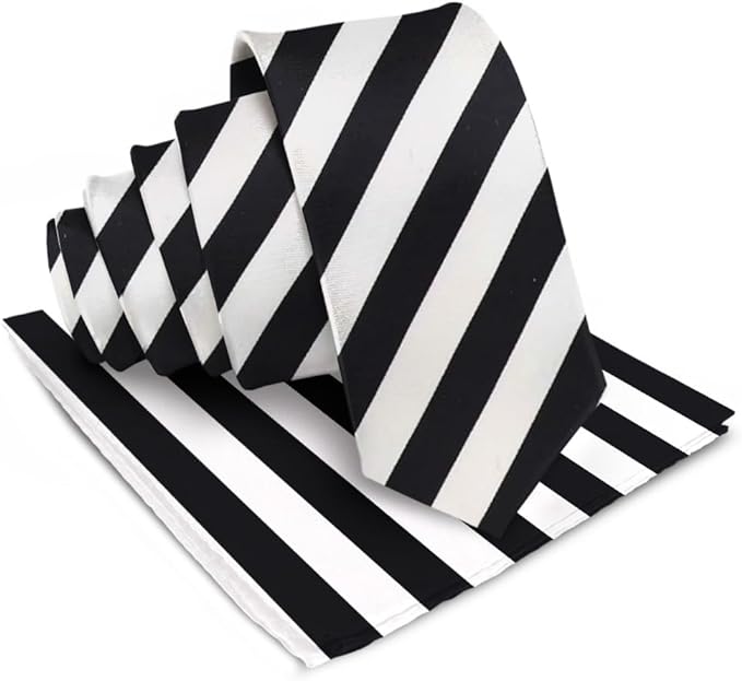 Vittorio Farina Men's Striped Satin Necktie & Pocket Square