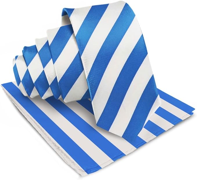 Vittorio Farina Men's Striped Satin Necktie & Pocket Square