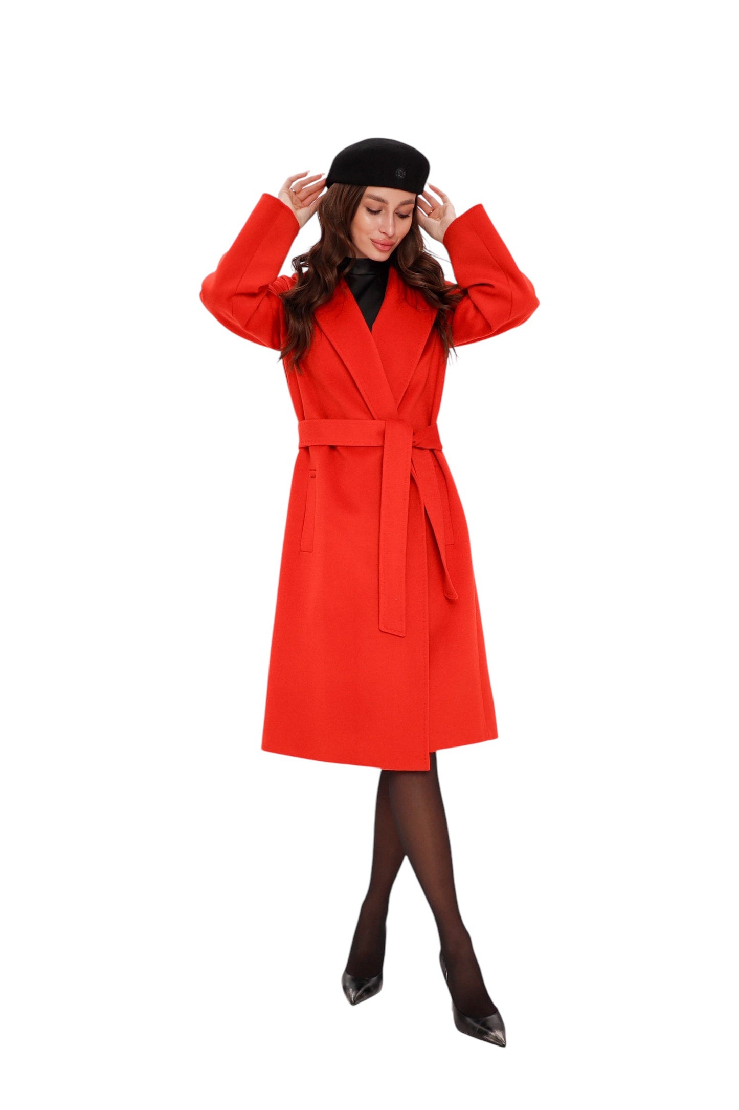 Chester Premium  Wool Cashmere Coat in Sicily Red
