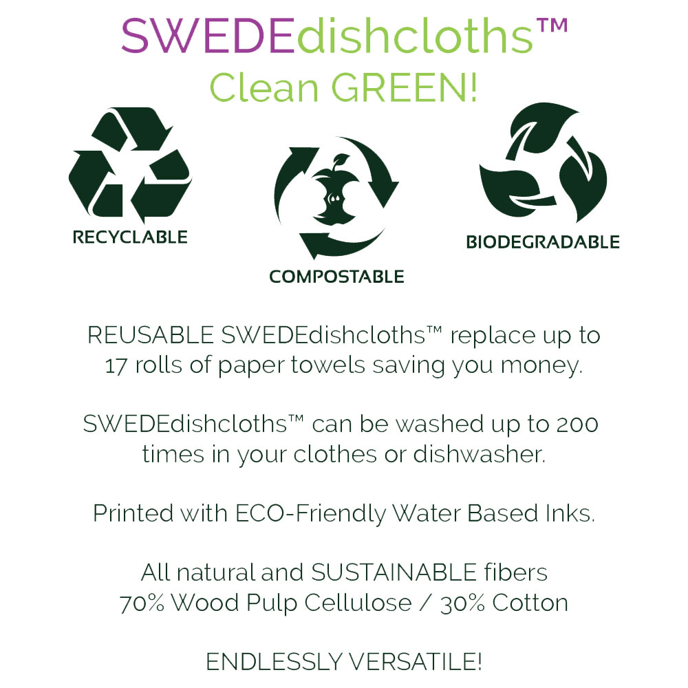 Christmas Trio Set of 3 each Swedish Dishcloths | ECO Friendly Absorbent Cleaning Cloth | Reusable Cleaning Wipes - Concordia Style Boutique