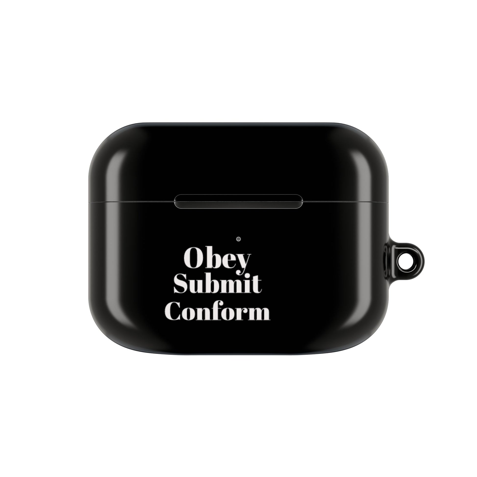 "Obey - Submit - Conform" AirPod Case - Stylish Black Accessory - Premium AirPod Case from Concordia Style Boutique - Just $24.38! Shop now at Concordia Style Boutique