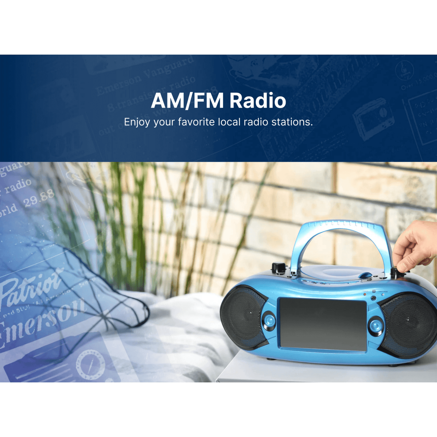 Emerson 7" Bluetooth DVD Boombox with AMFM Radio & Digital TV