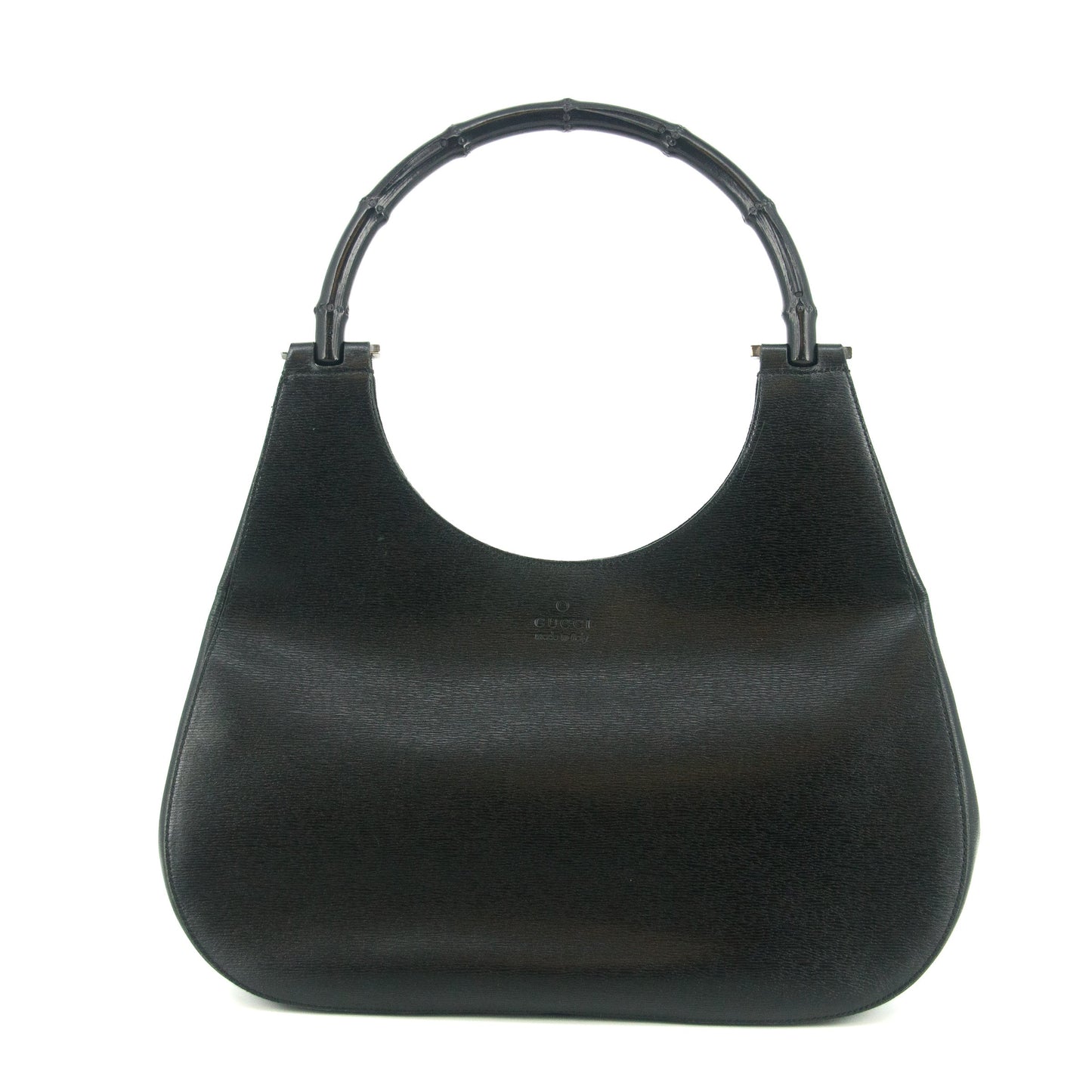 Guccci Bamboo Black Leather Shoulder Bag #5293