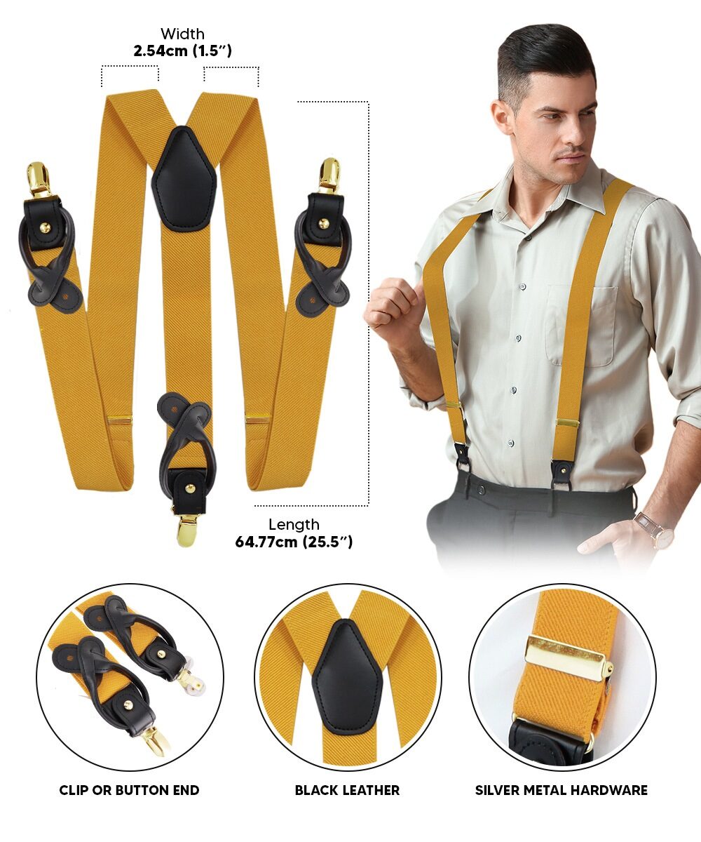 Vittorio Farina Men's Convertible Suspender in Gift Box: 70% Polyester & 30% Elastomer - Concordia Style Boutique