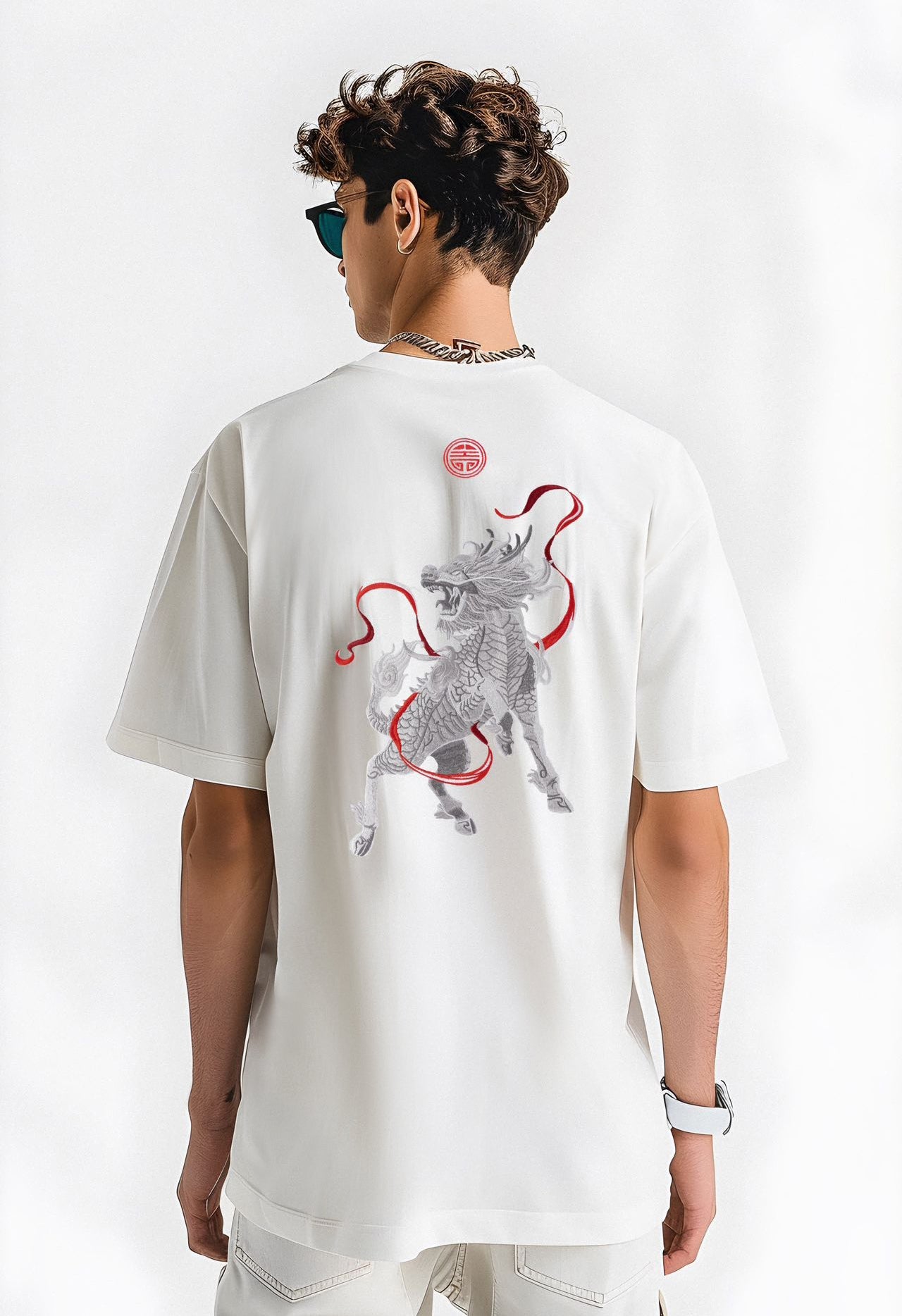 KH755 Raging Kirin Embroidery Tee - Concordia Style Boutique