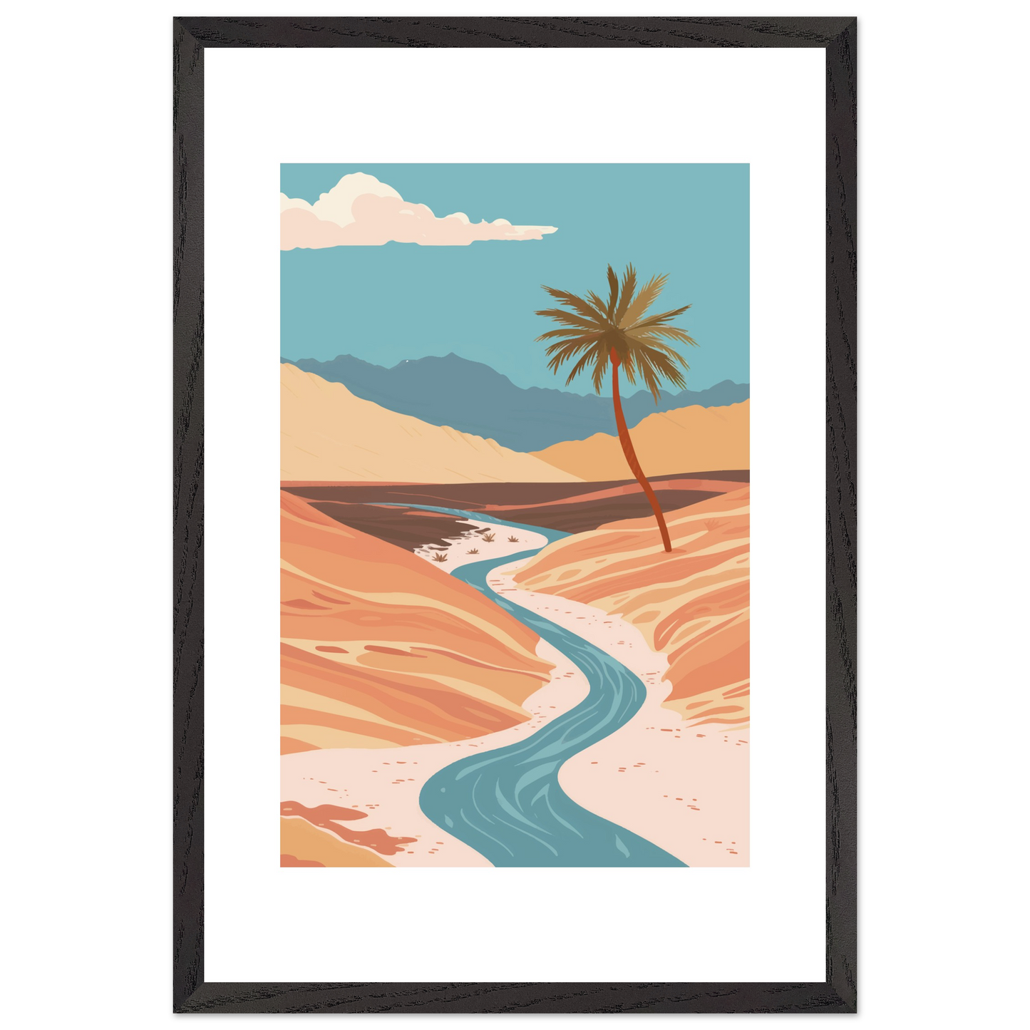 Water's Serenity in the Sands Framed Art