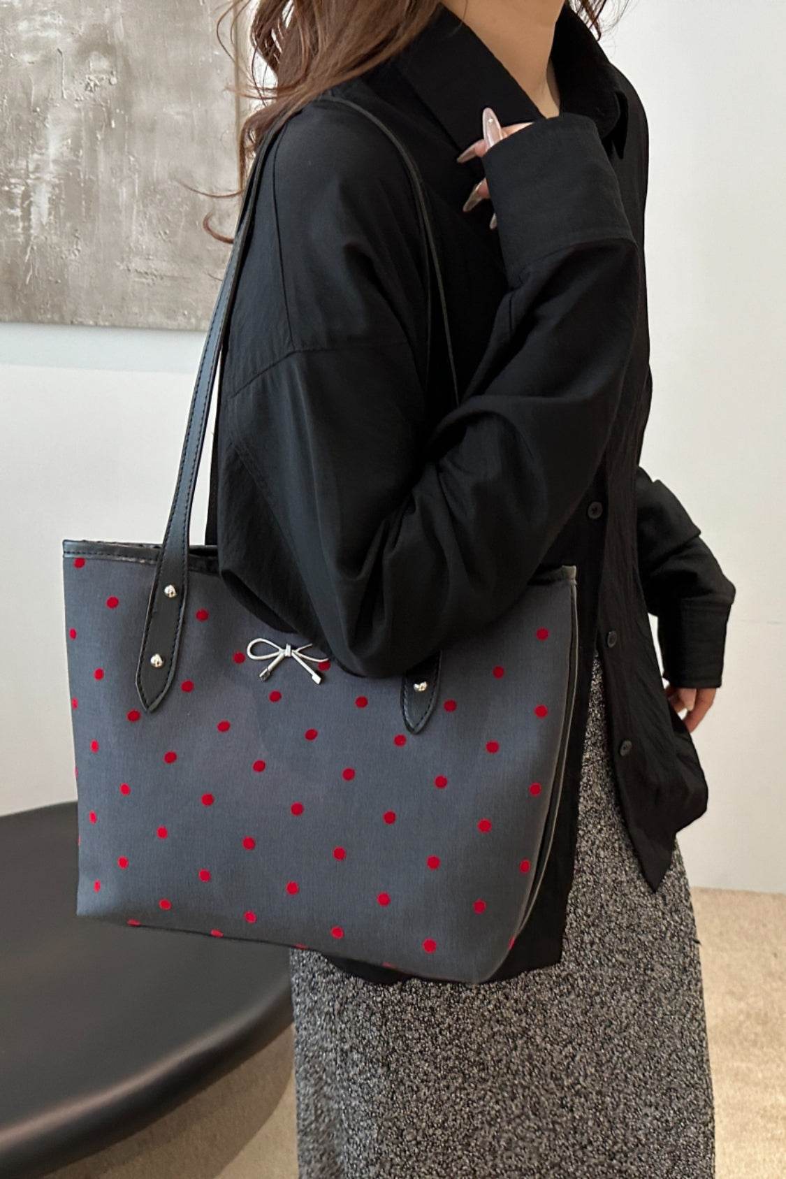 Bow Trim Polyester Tote Bag - Concordia Style Boutique