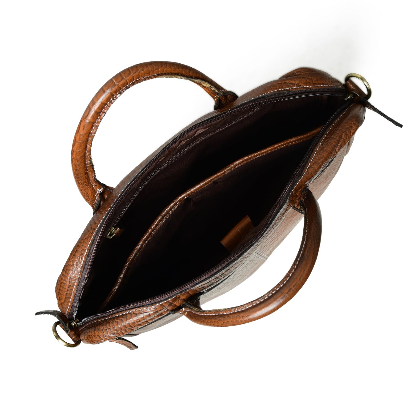 Laurent Leather Briefcase- Brown - Concordia Style Boutique