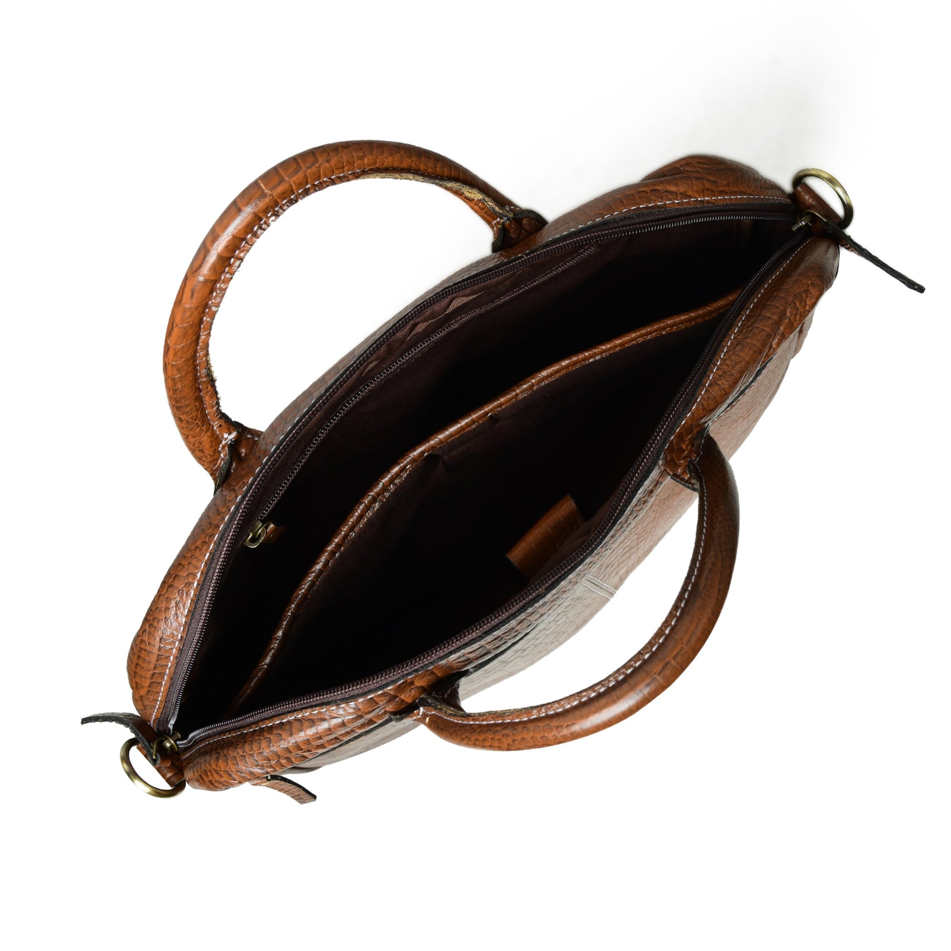 Laurent Leather Briefcase- Brown - Concordia Style Boutique