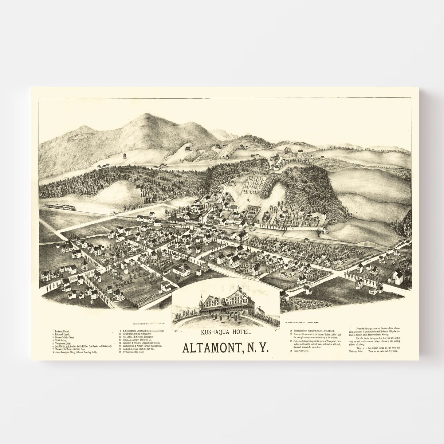 Vintage Map of Altamont, New York 1890 - Concordia Style Boutique