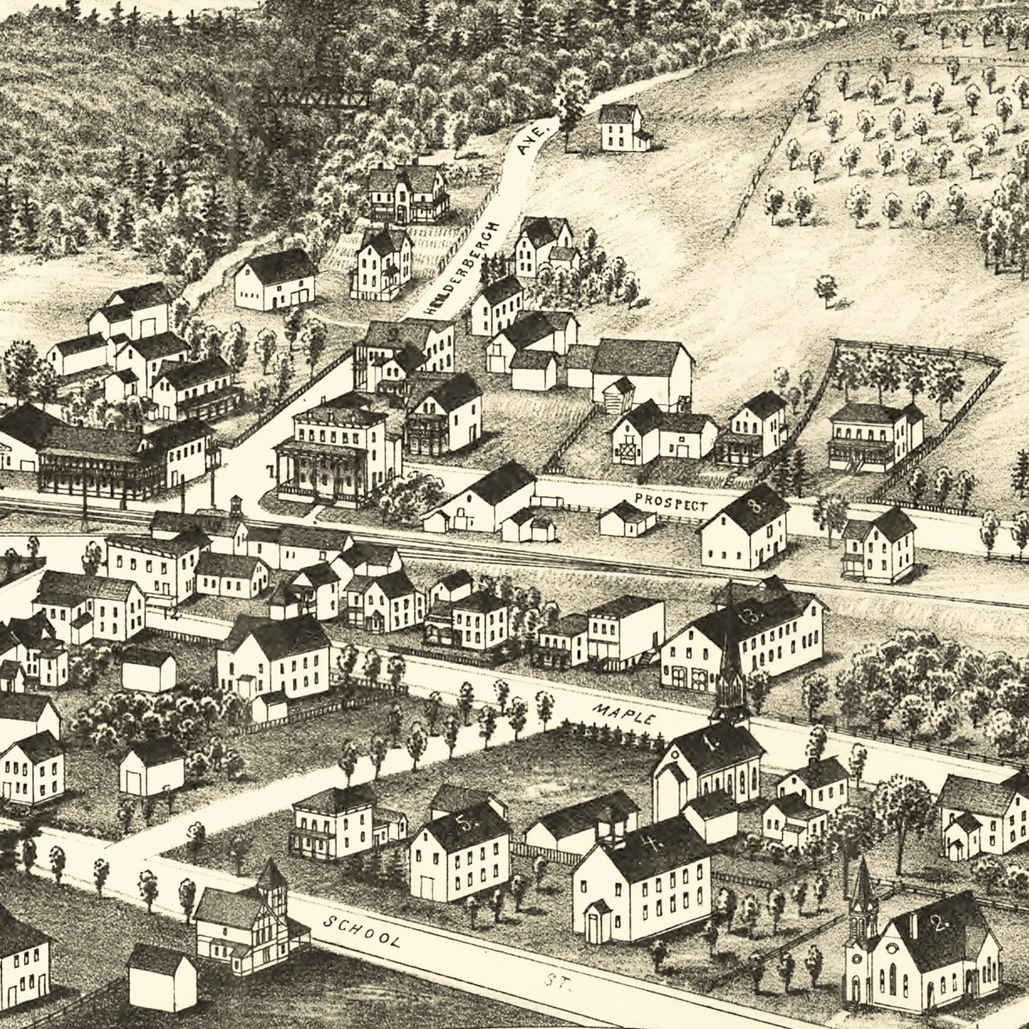 Vintage Map of Altamont, New York 1890 - Concordia Style Boutique