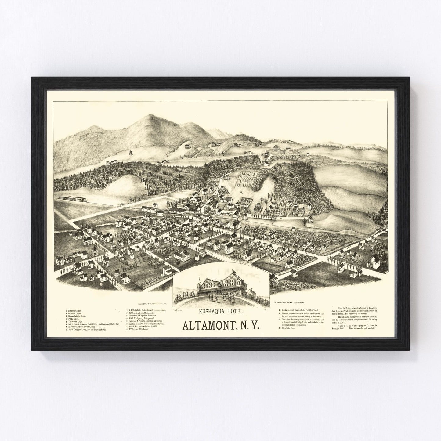 Vintage Map of Altamont, New York 1890 - Concordia Style Boutique